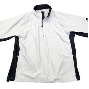 Vintage Adidas Jacket White Black Medium Weight Windbreaker Size L‎